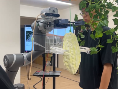 解農業缺工 機器人幫忙採苦瓜圖片